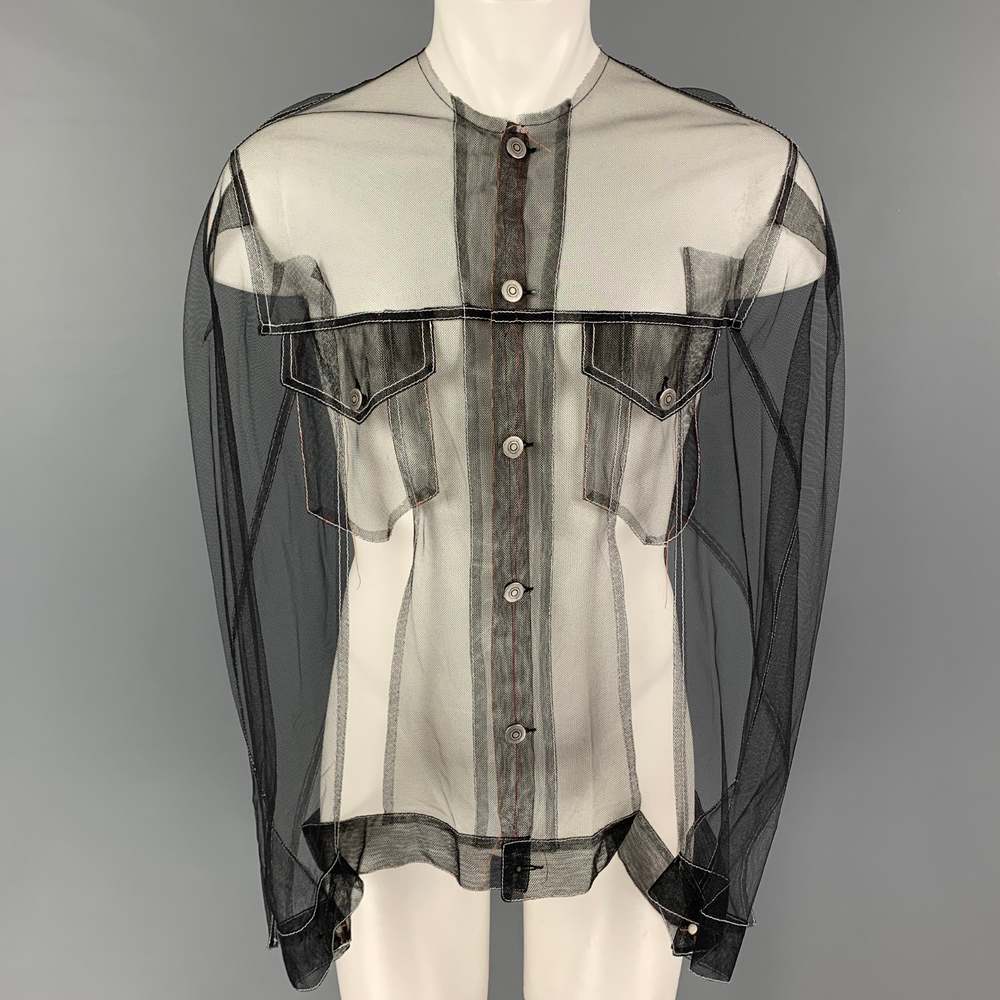MAISON MARGIELA8 Black Sheer Tulle Polyamide Jacket - Picture 9 of 9